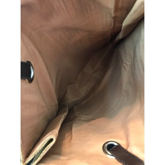 Tommy Bahama Canvas Tan Burlap Beach Shopping Tote Bag Spell Out Logo Orange - Picture 7 of 11